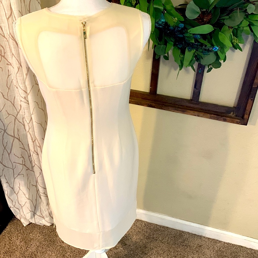Jessica Simpson Vintage Y2K  Gorgeous Mother of Pearl Illusion Sheath Dress 6 - Picture 11 of 14
